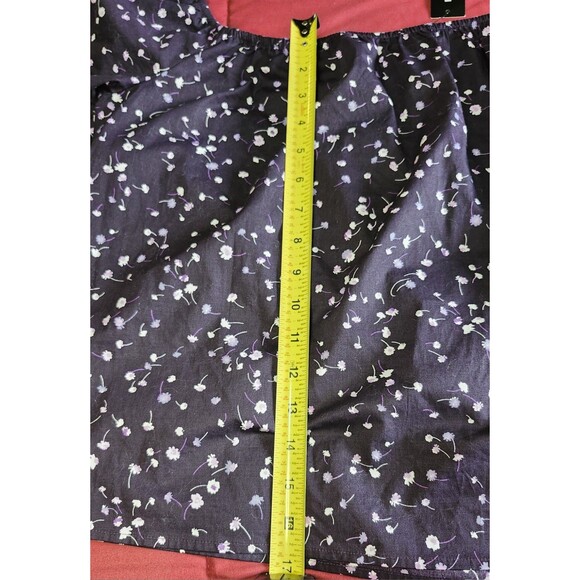 NWT Express Purple Floral Crop Top Short Sleeve Elastic Neckline Women’s XL - Picture 6 of 8